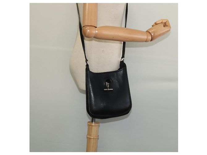 Hermès HERMES Borsa a Spalla Vespa TPM in Pelle Nera Auth bs27999 Nero - vista 19