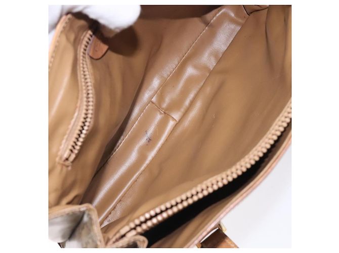 Céline Borsa a mano in tela Macadam CELINE PVC beige oro Auth bs27832 D'oro - vista 10