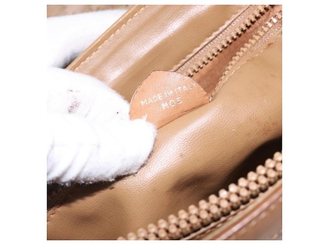 Céline Borsa a mano in tela Macadam CELINE PVC beige oro Auth bs27832 D'oro - vista 12