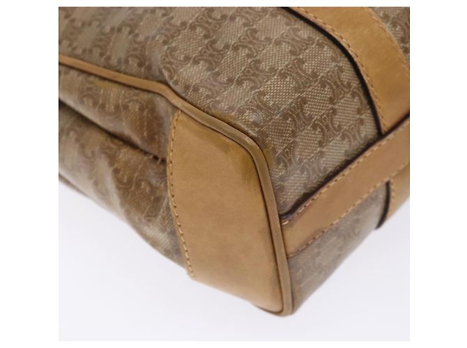 Céline Borsa a mano in tela Macadam CELINE PVC beige oro Auth bs27832 D'oro - vista 14