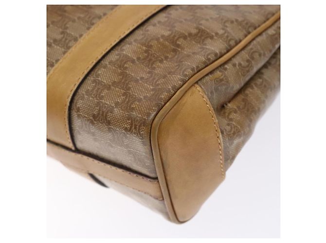 Céline Borsa a mano in tela Macadam CELINE PVC beige oro Auth bs27832 D'oro - vista 15