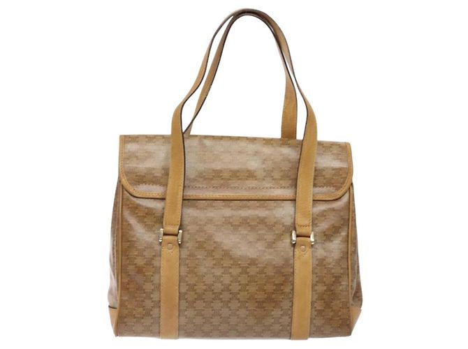Céline Borsa a mano in tela Macadam CELINE PVC beige oro Auth bs27832 D'oro - vista 2