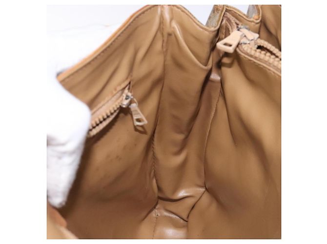 Céline Borsa a mano in tela Macadam CELINE PVC beige oro Auth bs27832 D'oro - vista 20