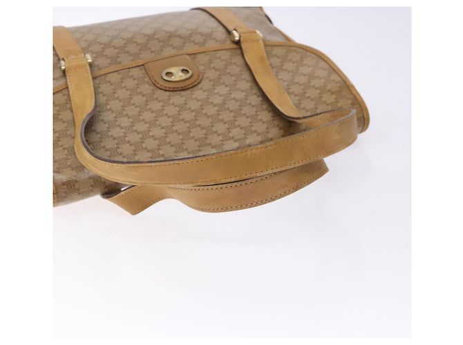 Céline Borsa a mano in tela Macadam CELINE PVC beige oro Auth bs27832 D'oro - vista 7
