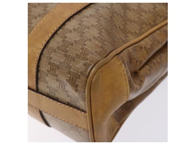 Céline Borsa a mano in tela Macadam CELINE PVC beige oro Auth bs27832 D'oro - vista 9