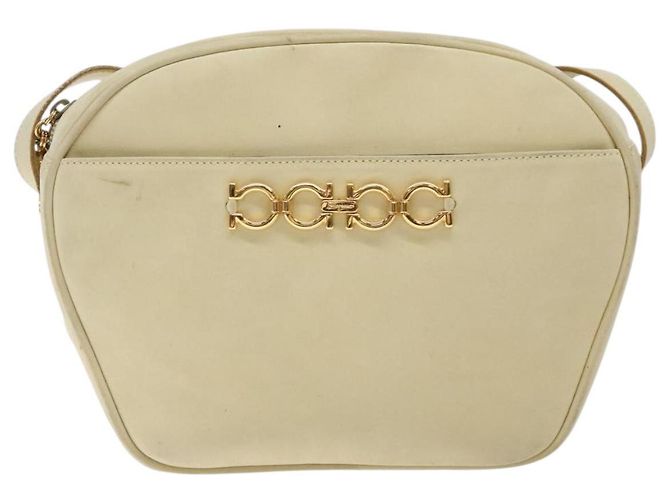 Borsa a Spalla Gancini in Camoscio Beige Oro Salvatore Ferragamo Auth bs27824 D'oro - vista 12