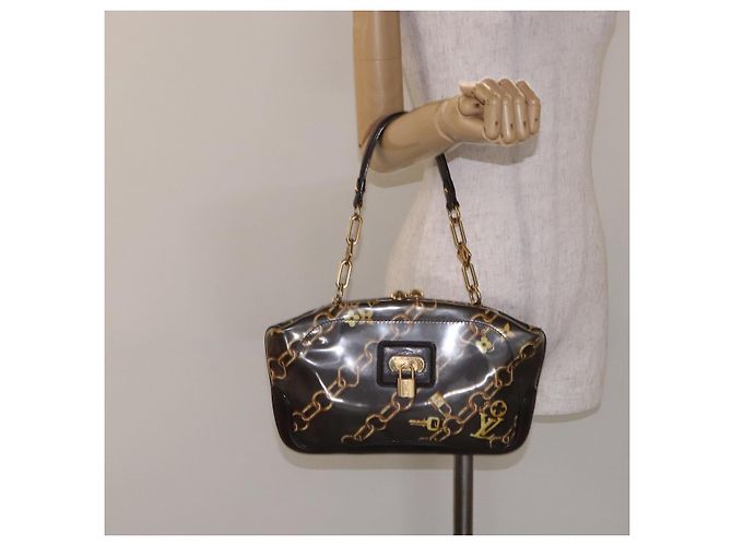 LOUIS VUITTON Monogram Charm Borsa Chiusura Marrone Scuro M95155 LV Auth 131805 - vista 22