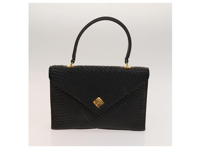 BALLY Borsa a Mano in Pelle PVC 2 Set Nero Marrone Oro Auth 131567 D'oro - vista 10