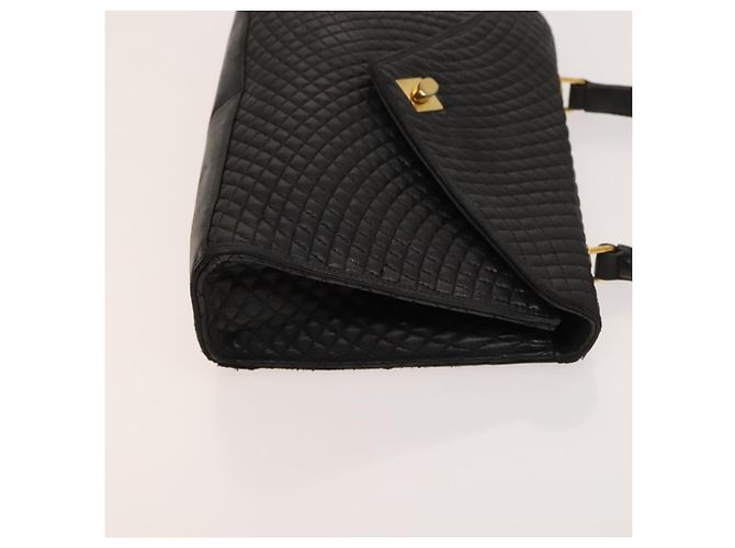BALLY Borsa a Mano in Pelle PVC 2 Set Nero Marrone Oro Auth 131567 D'oro - vista 12