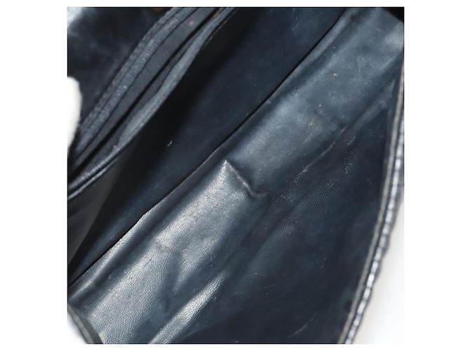 BALLY Borsa a Mano in Pelle PVC 2 Set Nero Marrone Oro Auth 131567 D'oro - vista 17