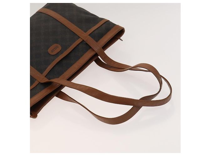 BALLY Borsa a Mano in Pelle PVC 2 Set Nero Marrone Oro Auth 131567 D'oro - vista 5