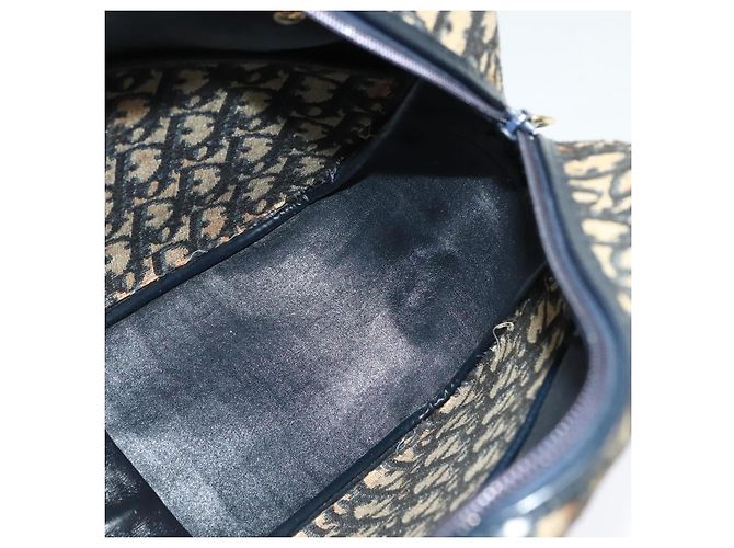 Christian Dior Trotter Canvas Handtasche Navy Gold Auth bs27680 Golden Marineblau - Ansicht 17