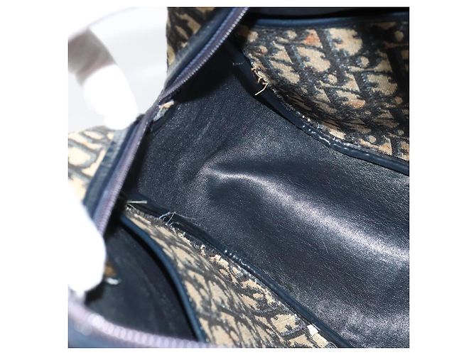 Christian Dior Trotter Canvas Handtasche Navy Gold Auth bs27680 Golden Marineblau - Ansicht 18