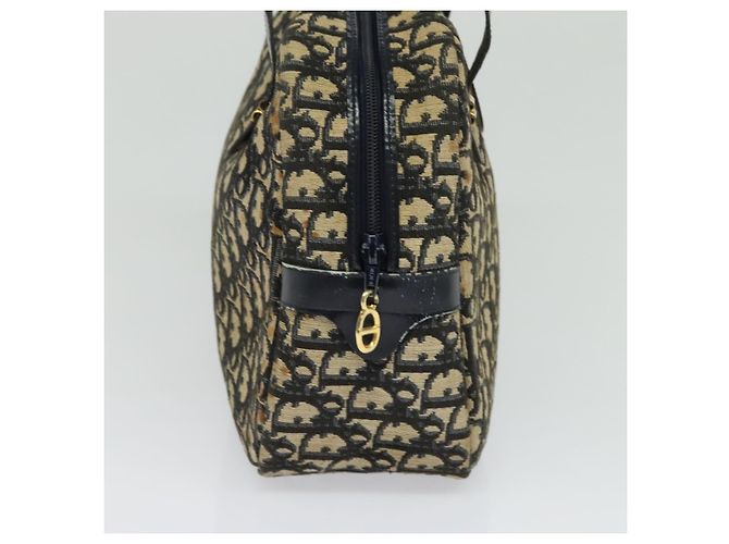 Christian Dior Trotter Canvas Handtasche Navy Gold Auth bs27680 Golden Marineblau - Ansicht 3