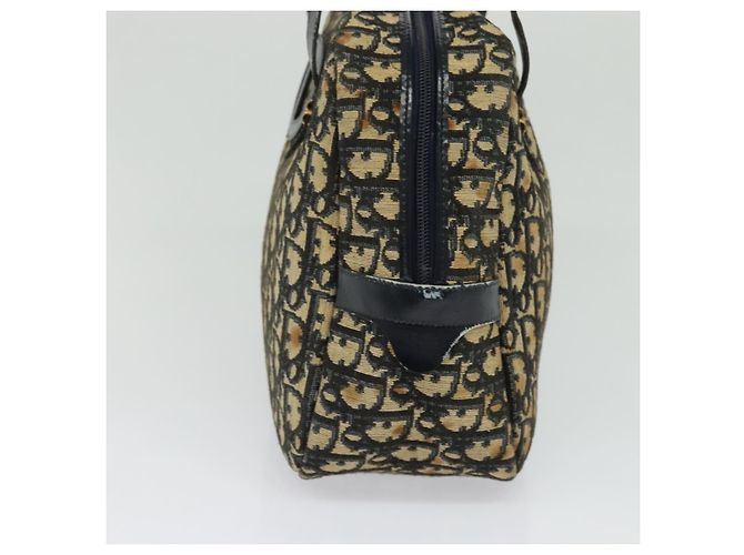 Christian Dior Trotter Canvas Handtasche Navy Gold Auth bs27680 Golden Marineblau - Ansicht 4