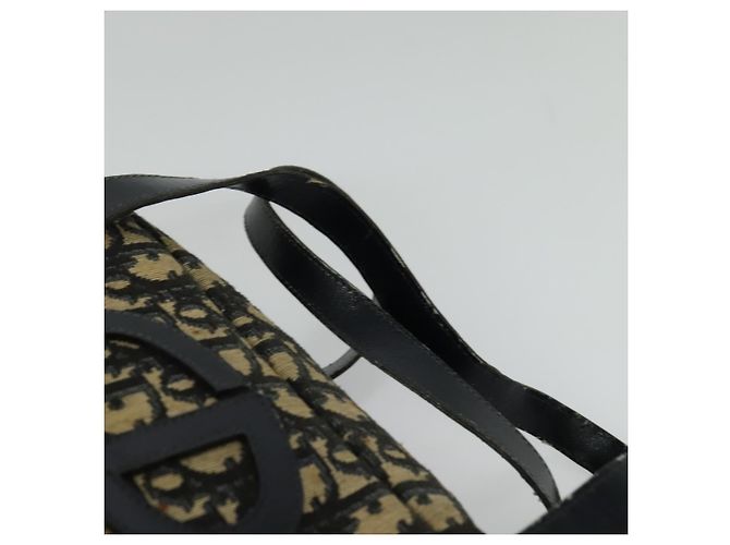 Christian Dior Trotter Canvas Handtasche Navy Gold Auth bs27680 Golden Marineblau - Ansicht 8