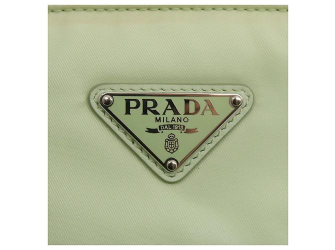 PRADA Borsa a Mano Nylon 2 vie Verde Chiaro Auth 68918AV Blu chiaro - vista 17