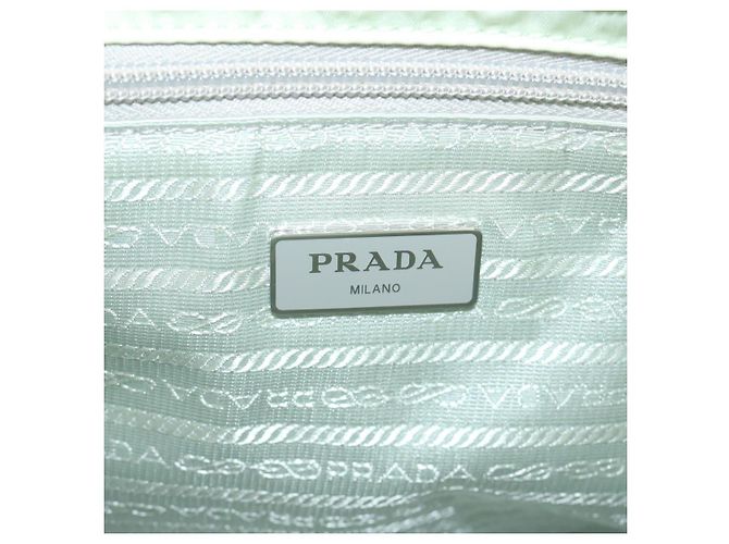 PRADA Borsa a Mano Nylon 2 vie Verde Chiaro Auth 68918AV Blu chiaro - vista 18