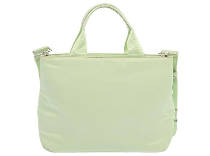 PRADA Borsa a Mano Nylon 2 vie Verde Chiaro Auth 68918AV Blu chiaro - vista 2