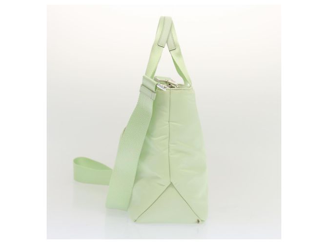 PRADA Borsa a Mano Nylon 2 vie Verde Chiaro Auth 68918AV Blu chiaro - vista 3