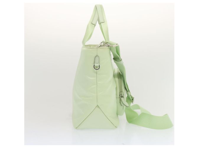 PRADA Borsa a Mano Nylon 2 vie Verde Chiaro Auth 68918AV Blu chiaro - vista 4