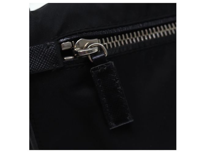 Borsa a Spalla PRADA in Nylon e Pelle Nera Auth am6182V Nero - vista 19