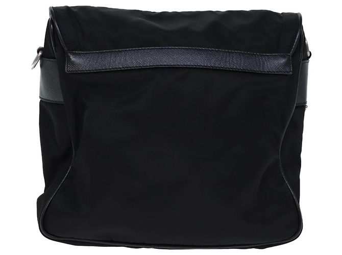 Borsa a Spalla PRADA in Nylon e Pelle Nera Auth am6182V Nero - vista 2