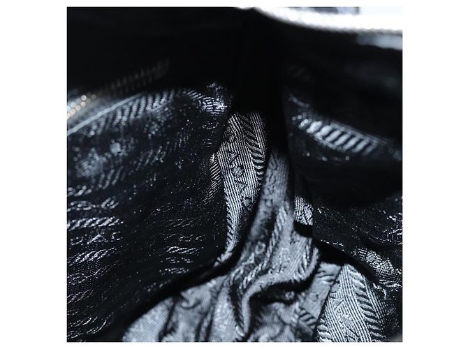 Borsa a Spalla PRADA in Nylon e Pelle Nera Auth am6182V Nero - vista 22