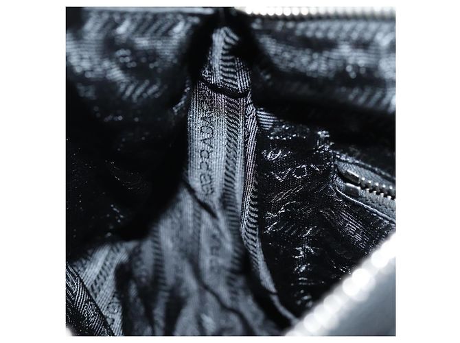 Borsa a Spalla PRADA in Nylon e Pelle Nera Auth am6182V Nero - vista 23