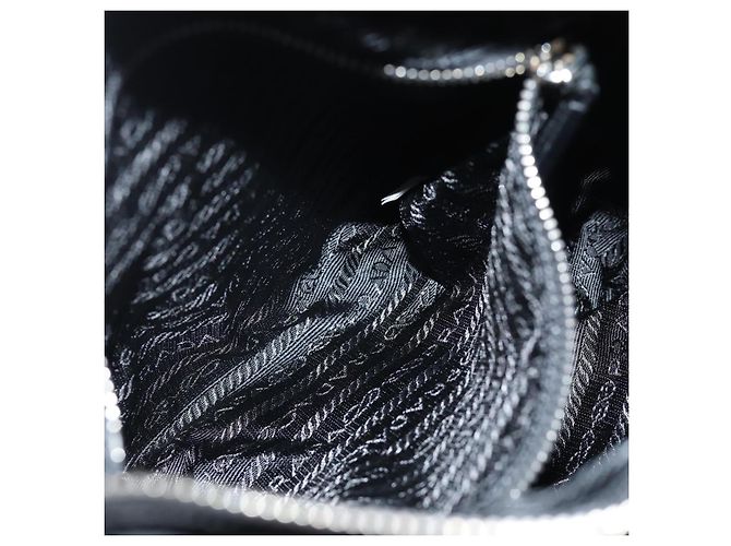Borsa a Spalla PRADA in Nylon e Pelle Nera Auth am6182V Nero - vista 24
