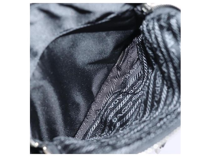 Borsa a Spalla PRADA in Nylon e Pelle Nera Auth am6182V Nero - vista 25