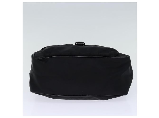 Borsa a Spalla PRADA in Nylon e Pelle Nera Auth am6182V Nero - vista 6