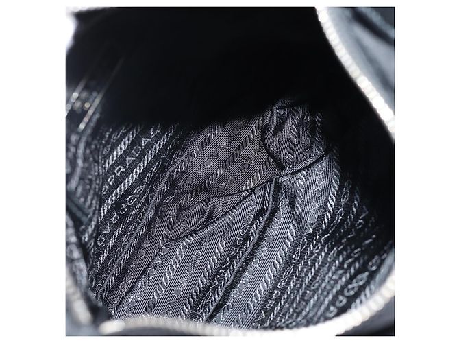 Borsa a Spalla PRADA in Nylon e Pelle Nera Auth am6182V Nero - vista 9