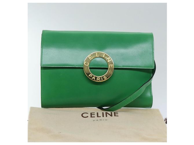 Céline Borsa a Spalla in Pelle Verde CELINE Auth 75227AV - vista 12