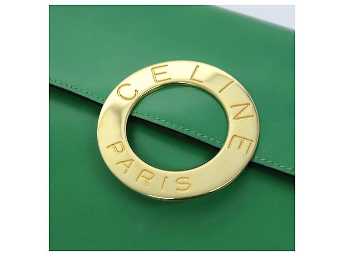Céline Borsa a Spalla in Pelle Verde CELINE Auth 75227AV - vista 18
