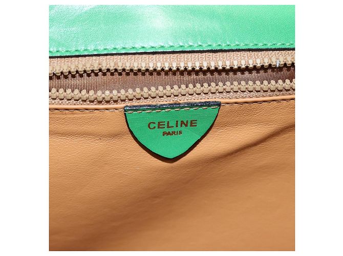 Céline Borsa a Spalla in Pelle Verde CELINE Auth 75227AV - vista 19