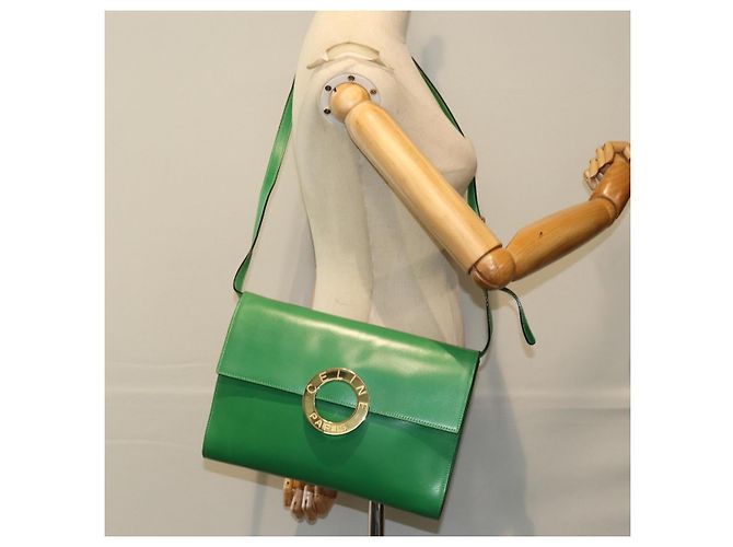 Céline Borsa a Spalla in Pelle Verde CELINE Auth 75227AV - vista 24