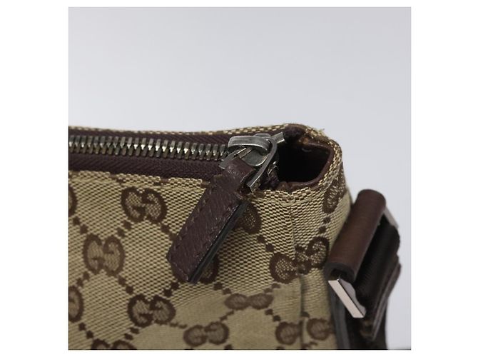 Borsa a Spalla GG Canvas Gucci Beige Argento 110054 Auth ep7544 - vista 15