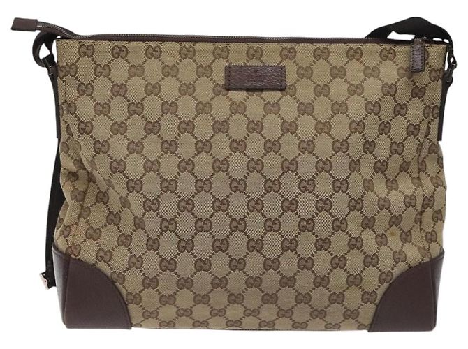 Borsa a Spalla GG Canvas Gucci Beige Argento 110054 Auth ep7544 - vista 2