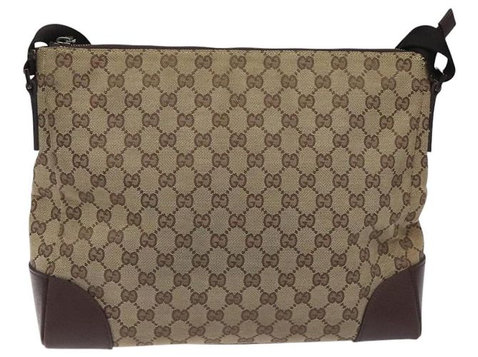 Borsa a Spalla GG Canvas Gucci Beige Argento 110054 Auth ep7544 - vista 3