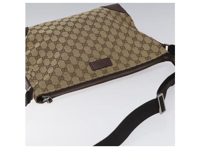 Borsa a Spalla GG Canvas Gucci Beige Argento 110054 Auth ep7544 - vista 6