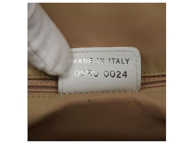 Borsa tote in tela Trotter Christian Dior bianca argento Auth mr1118V - vista 12