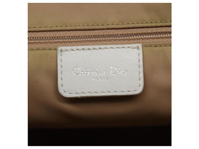 Borsa tote in tela Trotter Christian Dior bianca argento Auth mr1118V - vista 17