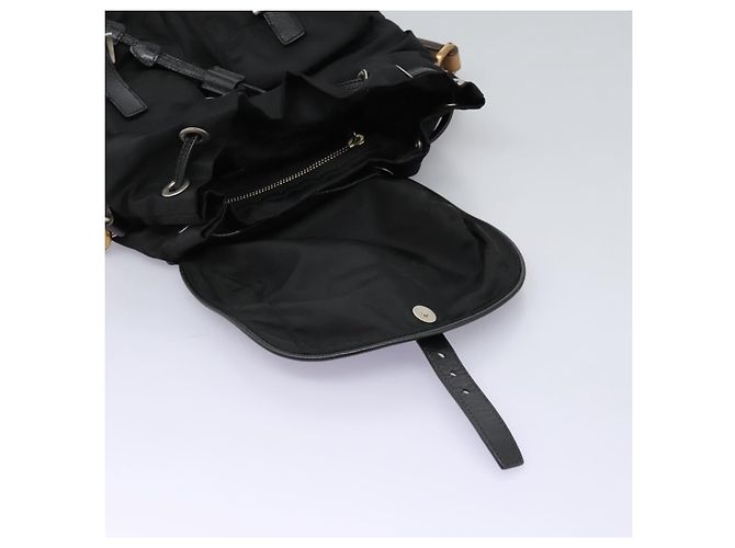 Borsa a Spalla PRADA Nylon Nero Oro Auth BD928V D'oro - vista 10