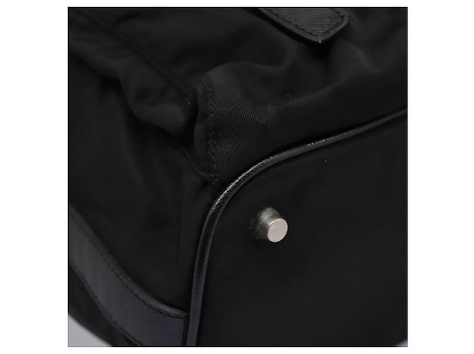 Borsa a Spalla PRADA Nylon Nero Oro Auth BD928V D'oro - vista 14