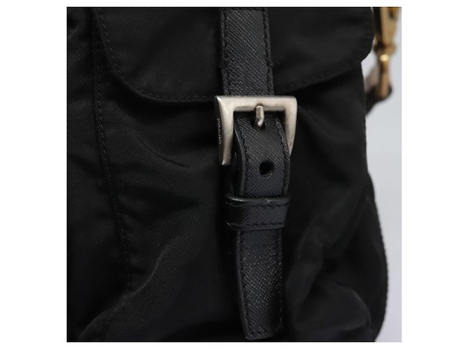 Borsa a Spalla PRADA Nylon Nero Oro Auth BD928V D'oro - vista 19