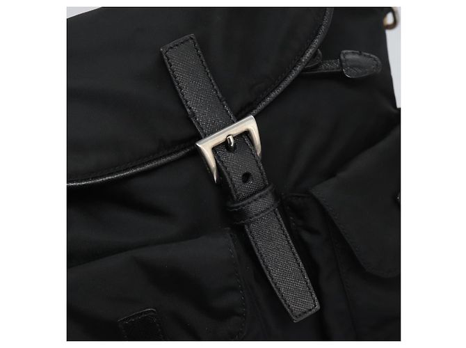 Borsa a Spalla PRADA Nylon Nero Oro Auth BD928V D'oro - vista 21