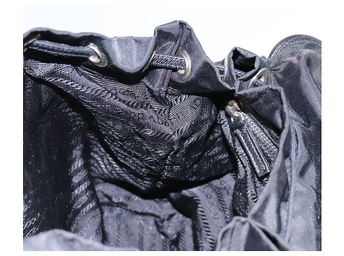 Borsa a Spalla PRADA Nylon Nero Oro Auth BD928V D'oro - vista 23
