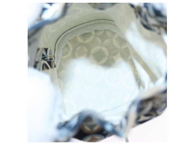 Céline Borsa a Spalla CELINE in Tela Blu Beige Bianco Auth EC472V - vista 11
