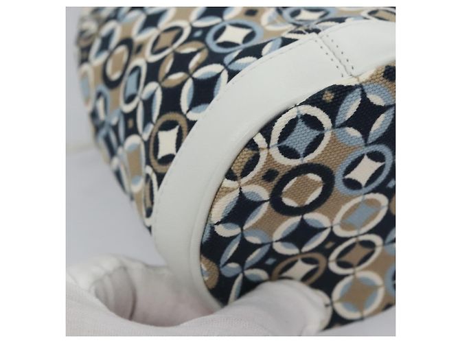 Céline Borsa a Spalla CELINE in Tela Blu Beige Bianco Auth EC472V - vista 16
